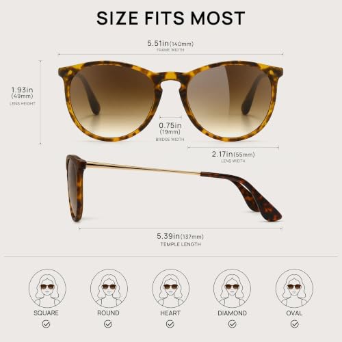 Image of SUNGAIT Premium Vintage Round Sunglasses for Women Men Classic Retro Style