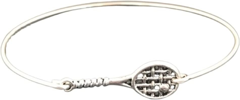 Tennis Bracelet Charm Bangle Tennis Lover Gift Idea for Player Coach Fan Team Jewelry Avg Size Woman