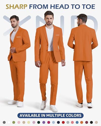 YND Men's Slim Fit Two Buttons Linen Business Blazer, Sport Coat Lightweight Business Daily Coat2