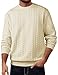 JMIERR Mens Fall Sweaters Fashion Sweatshirts Long Sleeve Lightweight Shirt Texture Crewneck Pullover Clothes, XL, Beige