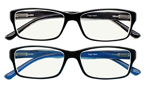 Image of Yogo Vision Blue Light Blocking Computer Glasses Anti Glare Reduce Eyestrain for all Screens and Computers Men and Women