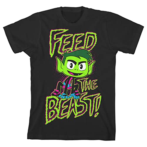 Teen Titans Go Feed the Beast Boys Black T-Shirt-L