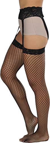 Image of ToBeInStyle Women's Attached Garter Belt Suspender Nylon Stocking Pantyhose