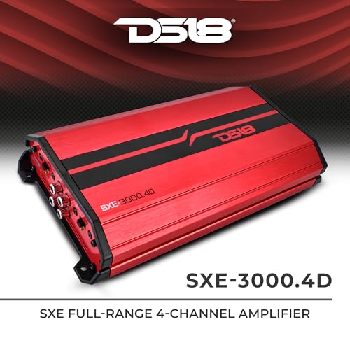 DS18 SXE-3000.4D/RD Car Amplifier Stereo Full-Range Class D 4-Channel 200x4 RMS @4 OHM 3000 Watts - Powerful and Compact Amp for Speakers in Car Audio System - image 2