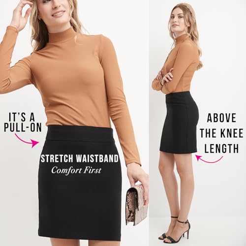 Rekucci Women's Ease Into Comfort Above The Knee Stretch Pencil Skirt4