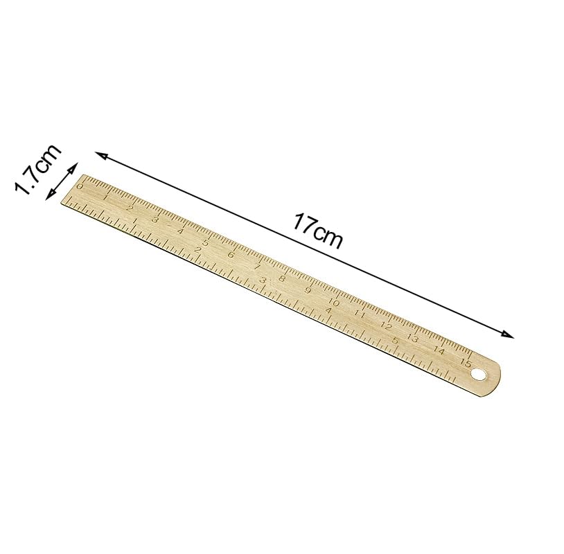 Brass 6 Inch / 15cm Ruler, Gold - Image 3