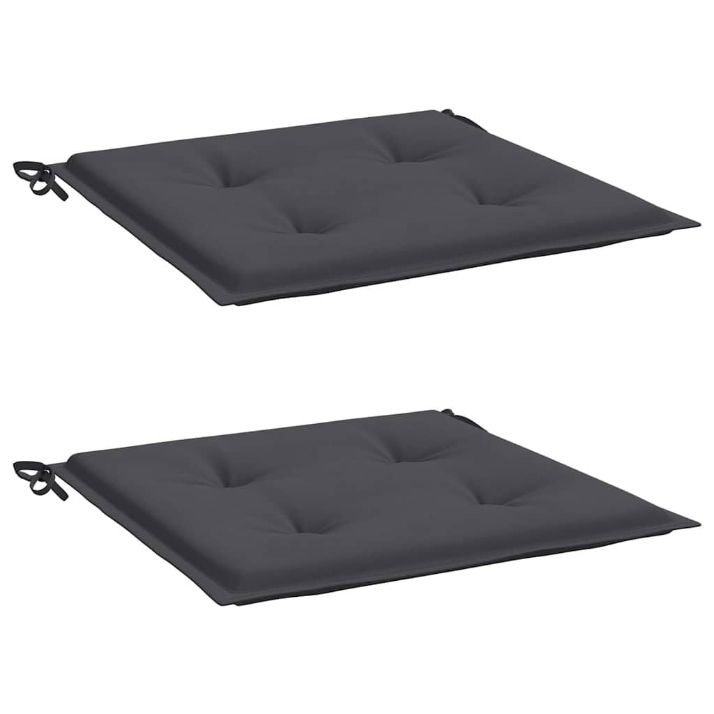2 cuscini per sedia da giardino, colore antracite, 50 x 50 x 3 cm, in tessuto Oxford, impermeabile, antiscivolo, con nastri, per giardino, balcone, terrazza, comodi cuscini per sedia, panca