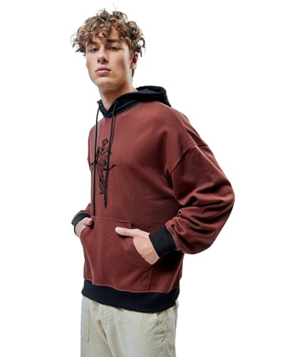 Image of Bewakoof Heavy Duty 1.0 Official DC Merchandise Men's Graphic Printed Oversized Fit Full Sleeve Fleece Hoodies