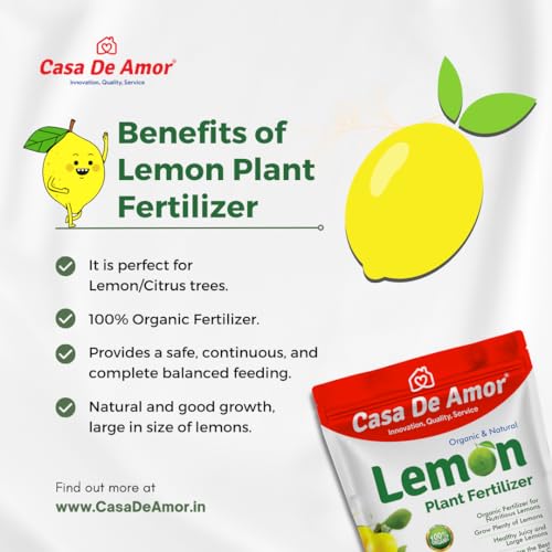Image of Casa De Amor Lemon Plant Organic Fertilizer for Citrus and Lemon Tree Growth and Fruit Yield | Indoor & Outdoor Gardening | 5 kg