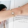 Glücklich Vierblättriges Kleeblatt Armband,18K Goldplattiertes Vierblättriges Kleeblatt Armband,Luxuriöses Glücksarmband,Elegantes Design,Valentinstag Muttertag Weihnachten Geschenk für Frauen (Weiß) #3
