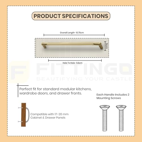 Image of 4 Inch Premium Cabinet Handles Zinc Alloy Material, 1341 B Antique with Gold Finish, Durable Drawer Pulls for Kitchen Cabinets, Cupboards, Wardrobes & Furniture Hardware - Pack of 2