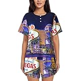 Photo Gallery alliya las vegas night city donne pigiama a maniche corte girocollo estate shorts set casa vestiti pigiama, nero , xxl short Photo Gallery alliya las vegas night city donne pigiama a maniche corte girocollo estate shorts set casa vestiti pigiama, nero , xxl short