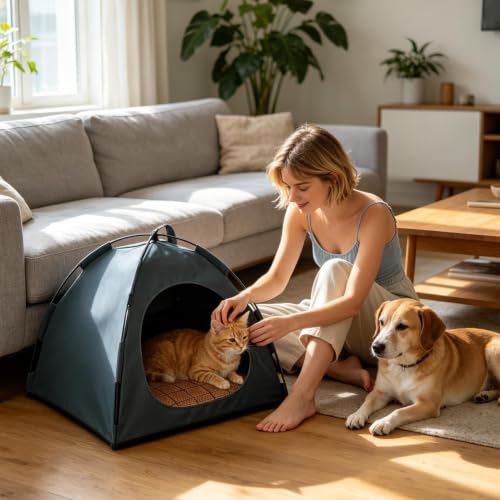 Cama tienda para gatos refrescante y plegable para mascotas 3