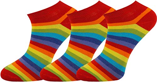 Mysocks Unisex Trainer Socks 3 Pairs Rainbow 5-8
