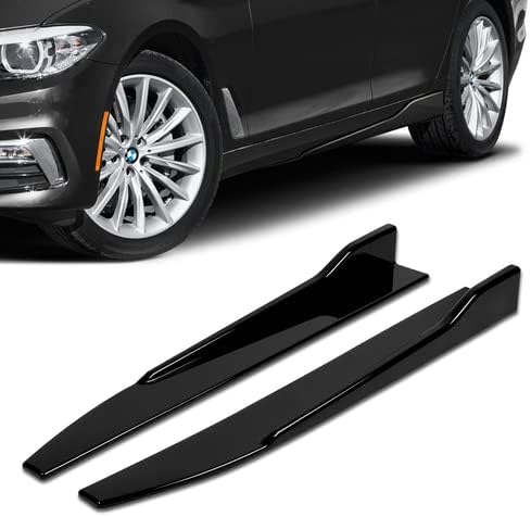 Universal ABS 31" x 4" 2 Pieces Side Skirt Rocker Splitters Diffuser Winglet Wind Body Kit (Painted Carbon Style)