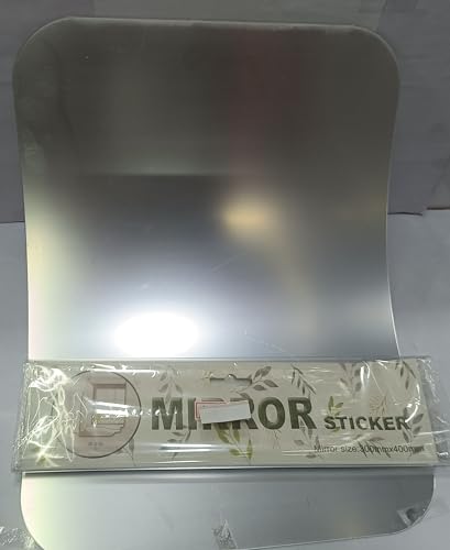 Image of Mirror Sticker, Self-Adhesive Wall Mirror, 300mm x 400mm, Flexible Acrylic Sheet Set of2