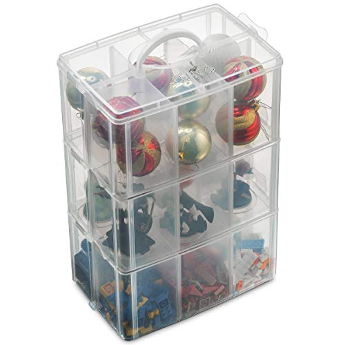 LifeSmart Medium Size Christmas Ornaments Storage Stackable Compatible with Lego Dimensions, Characters, LOL Dolls and More