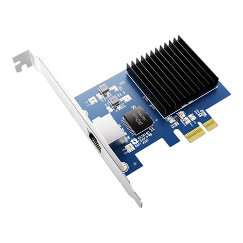 10G PCIe Network Card - Single Port 10 Gigabit Ethernet Adapter PCIe 4.0 x1 RJ45 Multi-Gigabit 10/5/2.5/1Gbps for Servers PCs Windows Linux Realtek RTL8127