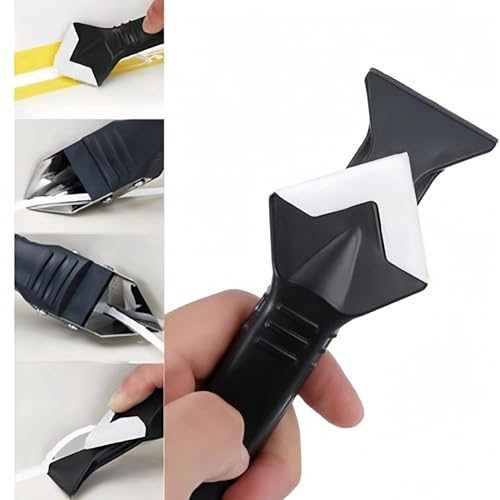 3 in 1 Silicone Caulking Tools, Glass Glue Angle Scraper, Stainless Steelhead Caulk Remover and Sealant Scraper, for Kitchen Bathroom Window and Frames Sealant Seals - Image 3