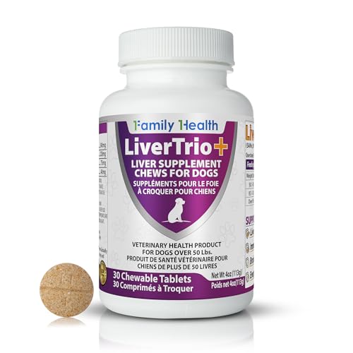 LiverTrio+ Comprehensive Liver Support Supplement for Large Dogs. Flavorful Chewable Tablets Combining Same, SPC, Silybin A+B, + Glutathione 30Ct (Large)