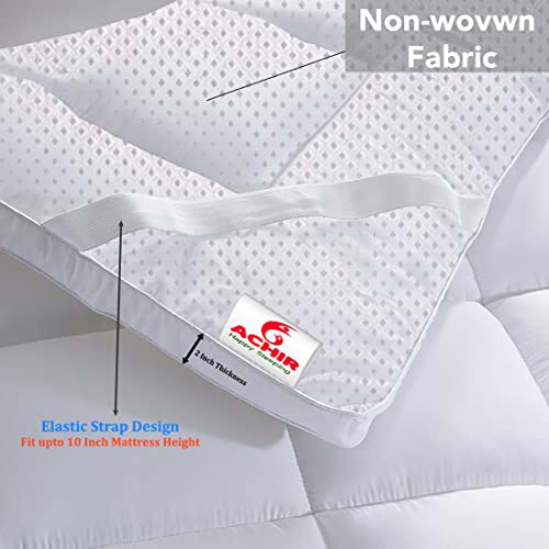 Image of ACHIR 500 GSM Super Soft Polyester Microfiber Mattress Topper /Padding for Soft and Comfortable Sleep - White, (Small Size, 36 inchX72 inchInch, 3Ft x 6Ft)