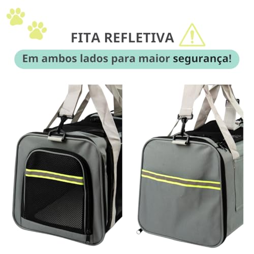 Bolsa de Transporte Para Pet Cachorros e Gatos com Ventilação Viagem Avião Passeio (Cinza)