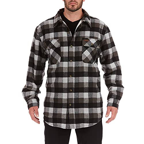 Image of Smith's Workwear Men's Sherpa Lined Cotton Flannel Shirt Jacket