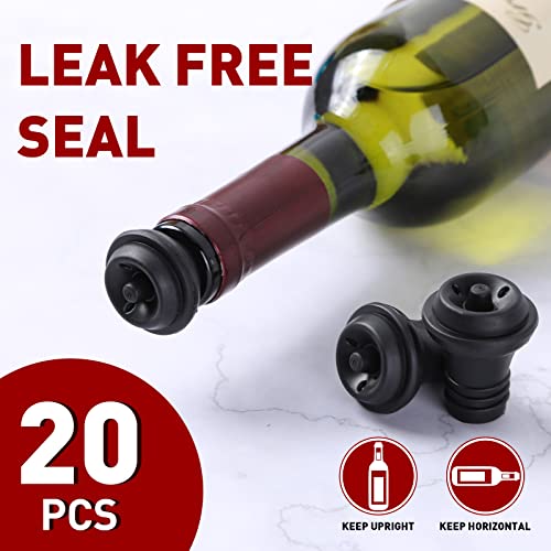 20 Pieces Wine Stoppers With Vacuum Pump Wine Preserver Vacuum Bottle Stopper Wine Keeper Wine Vacuum Stoppers Wine Saver Vacuum Pump For Kitchen Home Bar Office, Gifts For Wine Lovers #TOP3