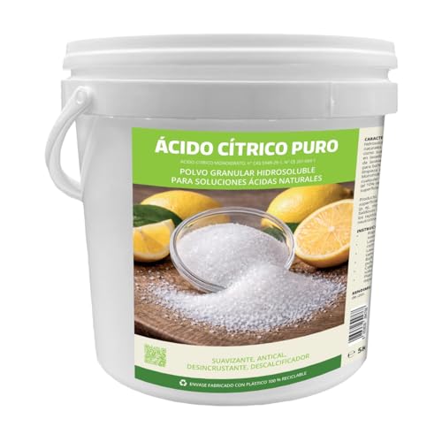 MARBEC PURO ACIDO CITRICO 5KG Detergente desincrustante antical, suavizante natural, polvo hidrosoluble, para baño, cocina, electrodomésticos.