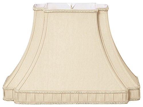 Image of Royal Designs Rectangle Bell with Bottom Gallery Inverted Corner Designer Lamp Shade, Beige, (7 x 9.5) x (10 x 18) x 12