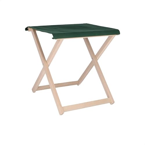 Tabouret de directeur pliable Structure sans vernis avec toile verte foncée, fabriqué en bois de hêtre de première qualité (L: 46 x F : 50 x H : 45,5 cm) Cover