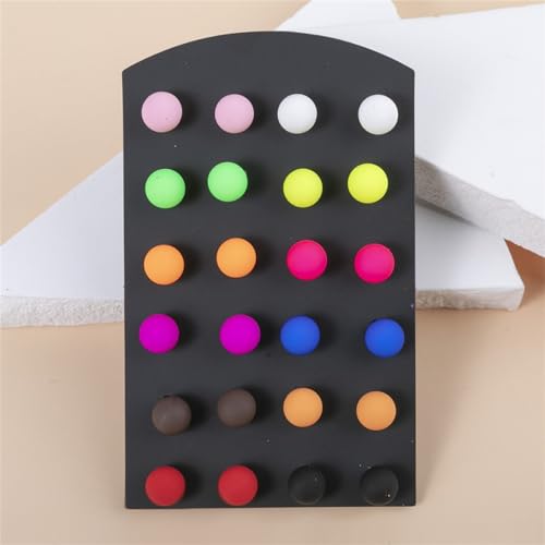 Dreuyet 9 Pairs Large Heart Earrings for Women Macaron Candy Solid Color Big Love Acrylic Geometric Stud Valentines Day Gifts2