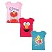 Sesame Street Baby Toddler Girls' 3 Pack Puff Sleeve Tee Bundle