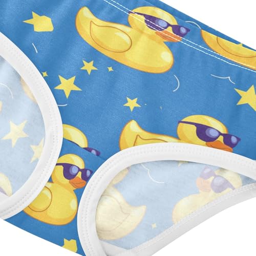 Wusikd Yellow Ducks Sunglasses Girls' Underwear Cotton Blue Girls Briefs Soft Toddler Underwear 2T4