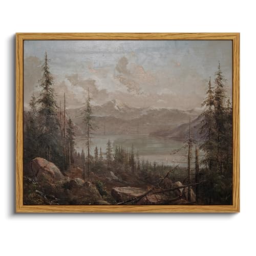VIYYIEA Vintage Landscape Framed Wall Art, Forest Wall Decor, Canvas Print Artwork, Natural Scenery Pictures, Retro Farm Landscape Wall Pictures for Bedroom Living Room, 8x10 Inch