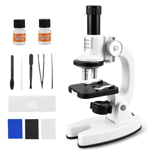 Kids Microscope, Beginner Microscope for Kids 200X-1200X Magnification, Portable Kids Science Kit with Phone Adapter, Preschool Home Study Educational Toys