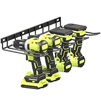 Organizer Da Parete Per Utensili Elettrici - Scaffale Largo 123 Cm, 4 Ripiani, Supporto Per 12 Trapani, Per Garage E Officina
