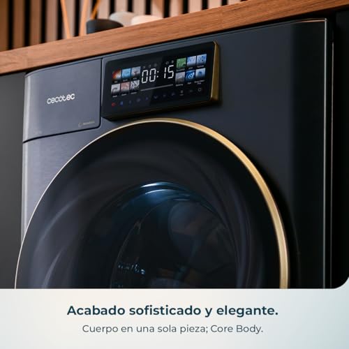 Miniatura 9 de Cecotec Lavadora Secadora 10-6kg Carga Frontal Bolero Wash Dry 106950 Autodose Inverter 3d Titanium A, 1400 Rpm, 13 Programas, Motor Inverter Plus, Core Matrix Screen 9,2 , Smooth Wash, Puerta Xxl