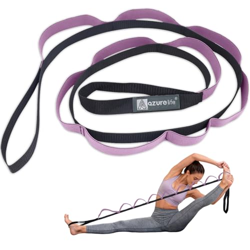 A AZURELIFE Premium Durable Stretch Straps with Loops, Stretching Strap