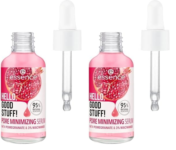Essence Cosmetics HELLO, GOOD STUFF PORE MINIMIZING sérum reductor de poros, hidratar/humectar, suavizar, refinamiento de poros, natural, 30 ml (Paquete de 2)