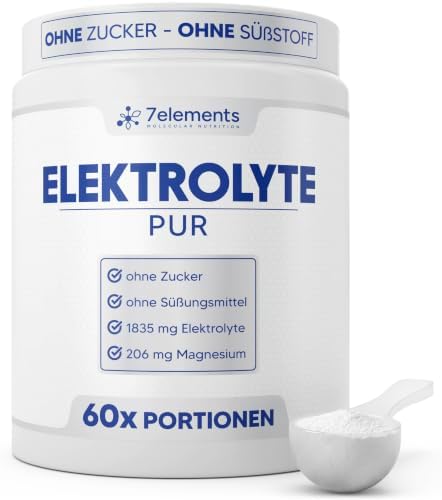 Elektrolyte PUR - 420g (60 Portionen) - Ohne Zucker & Süßungsmittel, KETO | Für Sport und gegen Kater - Ohne Zusätze und Aromen - isotonisches Elektrolytgetränk - inkl. Messlöffel