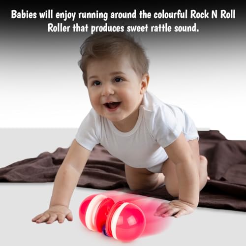 Image of Ratna's Rock N Roll Roller Rattle for New Born Babies Colourful Plastic Non Toxic Toys for 8+ Month Old Toddlers
