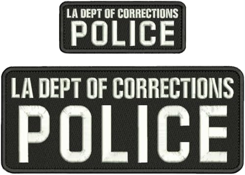 Special Patches for Velcro Patches for Uniform for LA DEPT of C Police EMB Patches 4X10&2X5 Hook ON Back White ON Black Model-Q-X988-1851