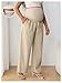 MakeMeChic Women's Maternity Pants Over The Belly Stretchy Wide Leg Pregnancy Pants Apricot Medium