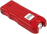 POLICE Stun Gun 628-58 Billion Mini Rechargeable with Siren Alarm LED Flashlight, Red