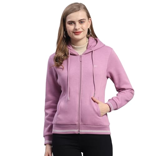 Image of Monte Carlo Womens Regular Fit Hooded Neck Full Sleeve Solid Sweatshirt (Pack of 1)