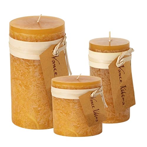 Sullivans Vance Kitira Set Of 3 Pillar Candles, Clean-Burning, Environmental-Friendly, Scentless, Real-Wax Candles, Home Décor, Hosting Décor #TOP4