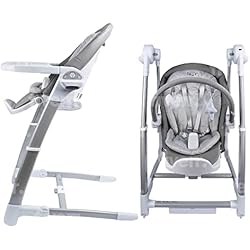 Trona Balancin Bebé Guusje 3 en 1 Trona, columpio para bebés y comedores, balancín para bebé, mecedora, bebé recién nacido, padre (gris)