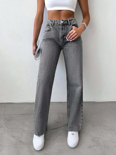 Image of KOTTY Women's High-Waist Button Relaxed Fit Casual Ankle Length Stylish Jeans