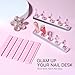 Makartt Press on Nail Stand: Magnetic Nail Holder for Painting Nails DIY Pink for Art Display Practice, Pink Glitter Flower Fake Holder for Home Salon with Reusable Adhesive Putty